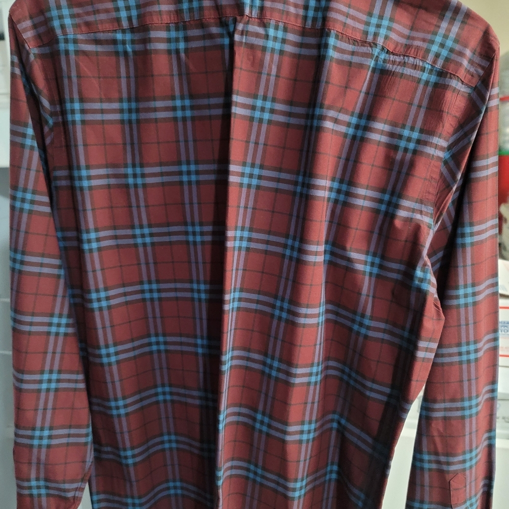 Plaided long sleeve shirt, burgundy